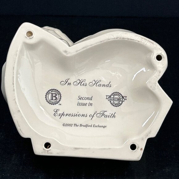 Vtg Bradford Exchange "In His Hands" Porcelain Candle Holder 2002 - Picture 8 of 9